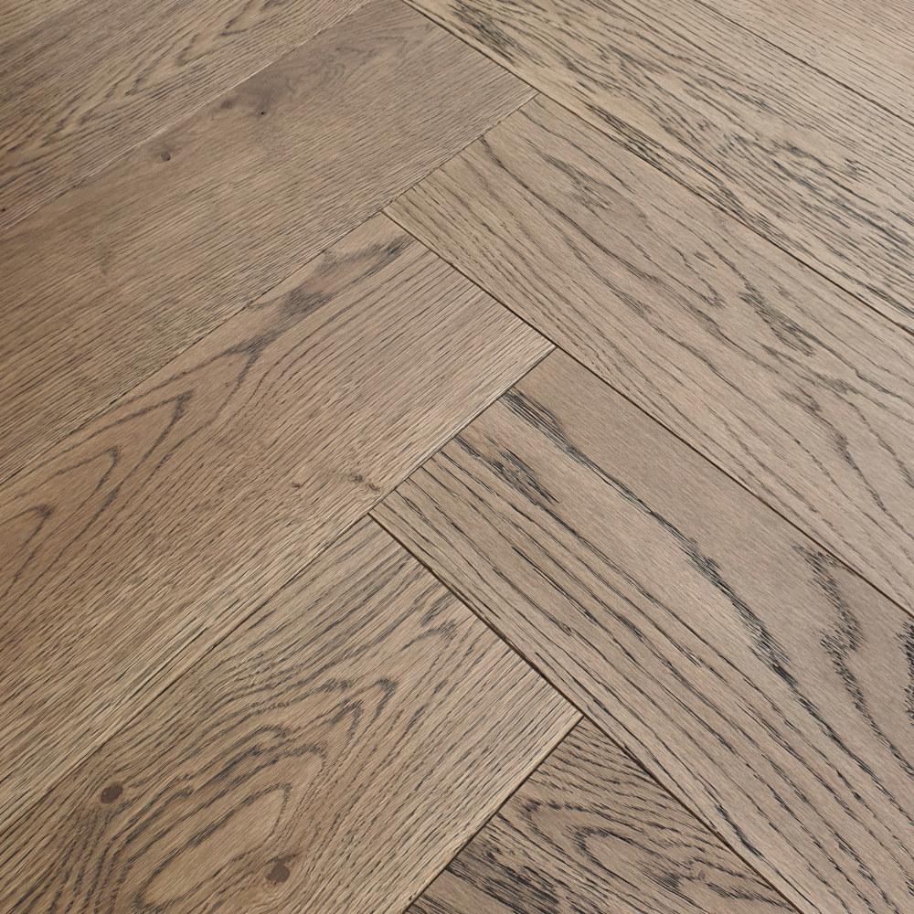 Fischgrätparkett Eiche "Prestige Pecan" Herringbone brown, Hartwachsöl