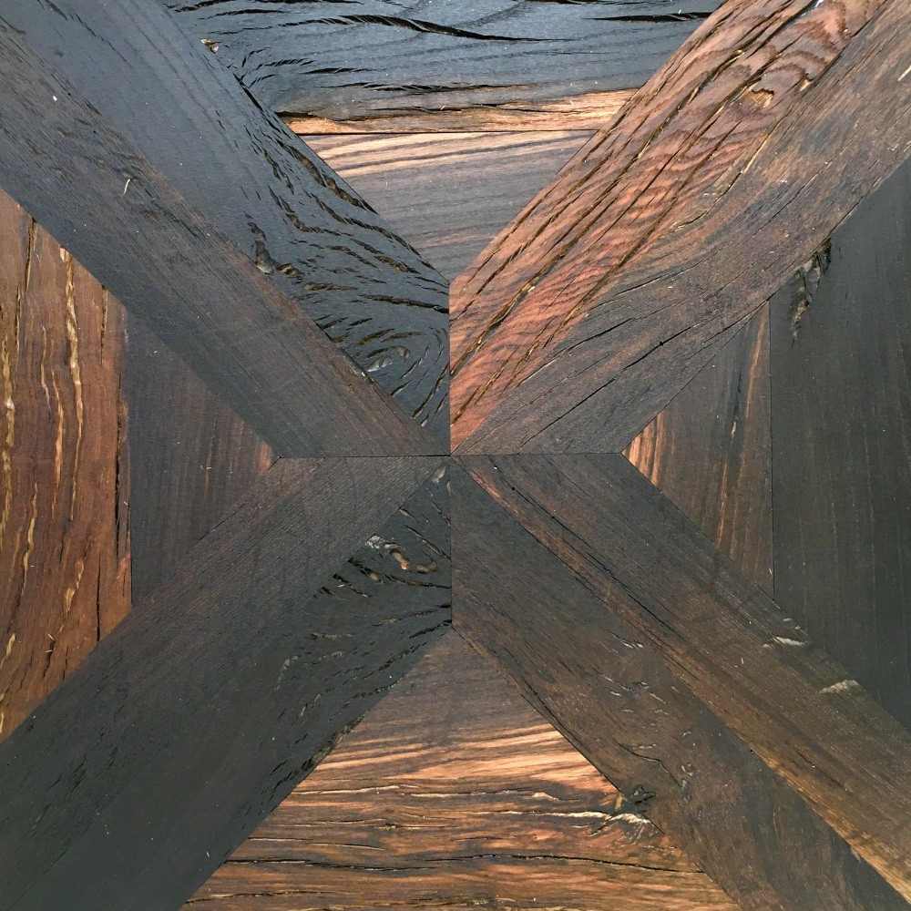 Tafelparkett Croce - Design 3, Mooreiche Parkett-Tafel, Bog Oak