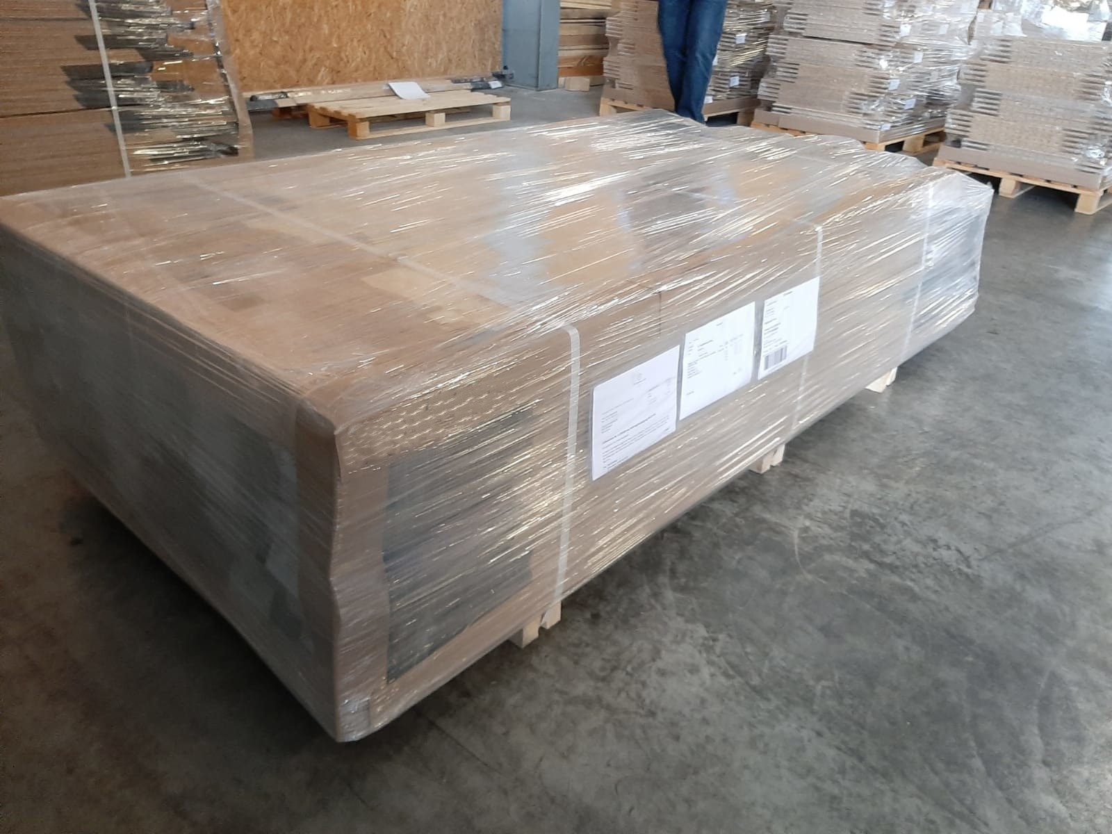 Palette Parkett - transportbereit