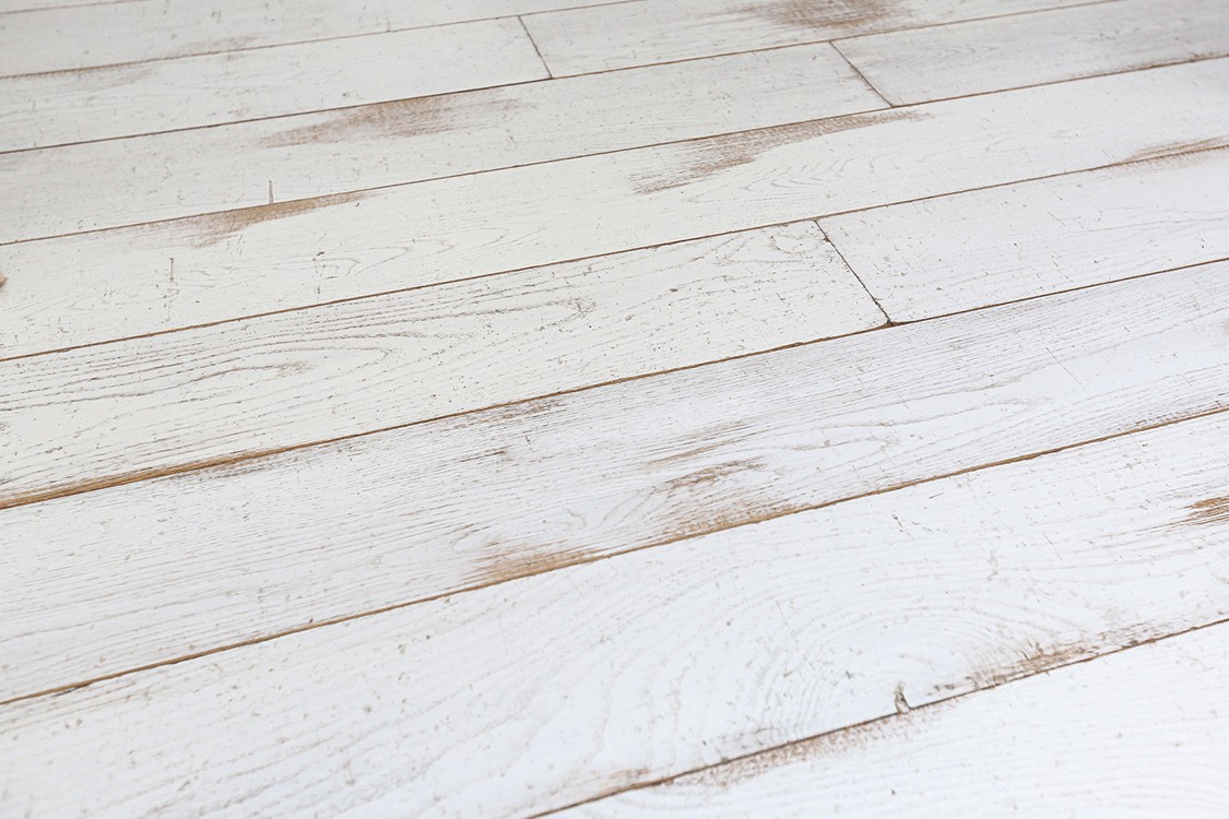 Vintage-Dielen Loft Weiß Weiße Vintage Dielen aus Eiche