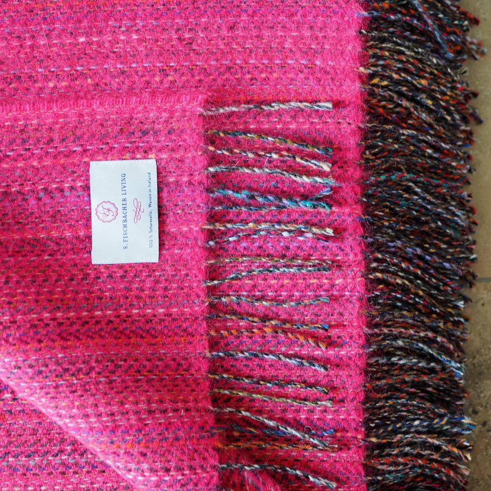  Irische Wolldecke Pink
