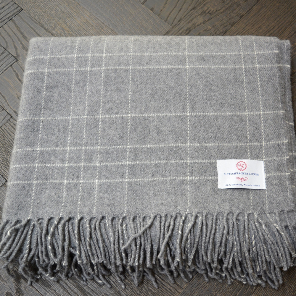 Plaid Cosy Lambswool - Grey Grid
