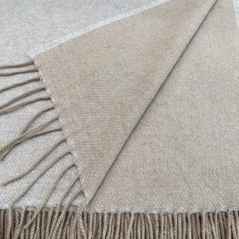 Plaid 100 % Cashmere - Natural & Camel Plaid 100 % Cashmere - Natural & Camel