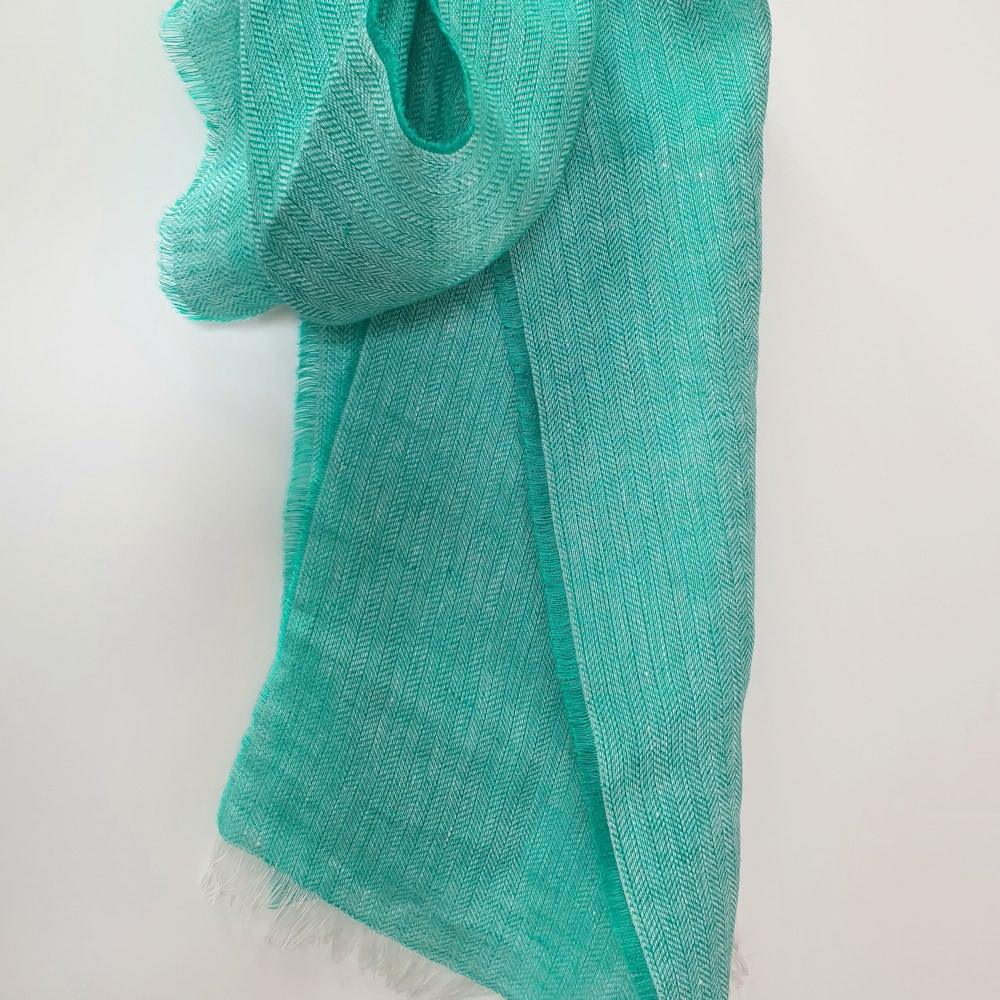 Leinenschal Turquoise - 100 % Leinen Irisches Leinen, Sommerschal
