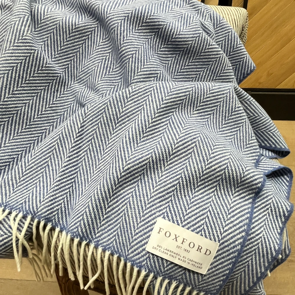 Plaid Cashmere Merino von Foxford - Blue Atlantic Plaid Cashmere Merino von Foxford - Blue Atlantic