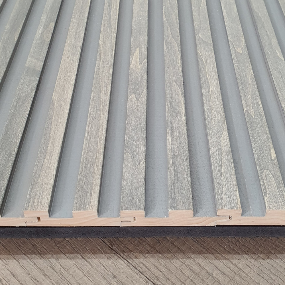 Wandpaneel Massivholz Square 15, Farbton Clay Wandverkleidung Holz grau