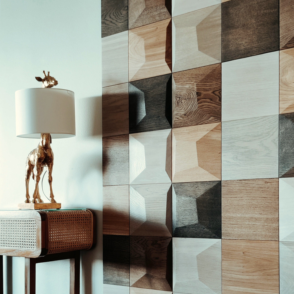 Wanddesign Exclusiv 3D Kissen (3D) und Quadrat (2D) alle Farbvarianten Wandverkleidung Holz Exclusiv 3D