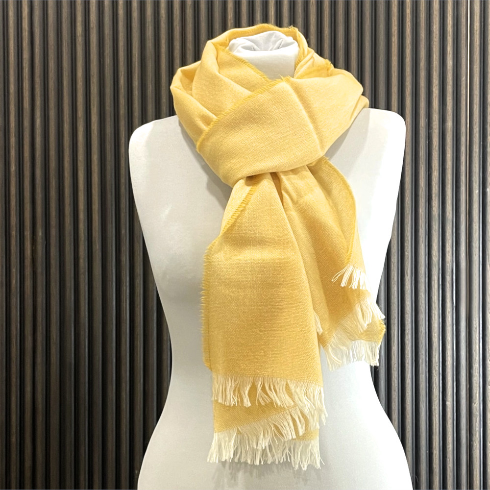 Leichter Schal Merino & Cashmere - Sunflower Sommerschal, gelber Schal, Kaschmir, Merinowolle