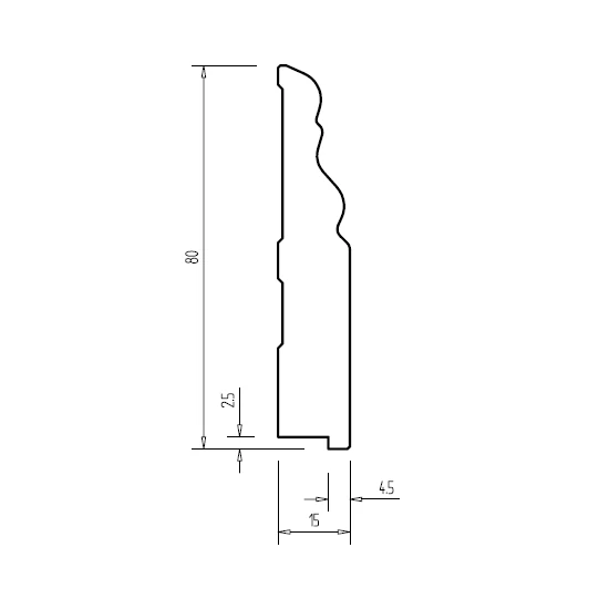 Skizze Sockelleiste Alt-Lübeck 80 mm Skizze Sockelleiste Alt-Lübeck 80 mm