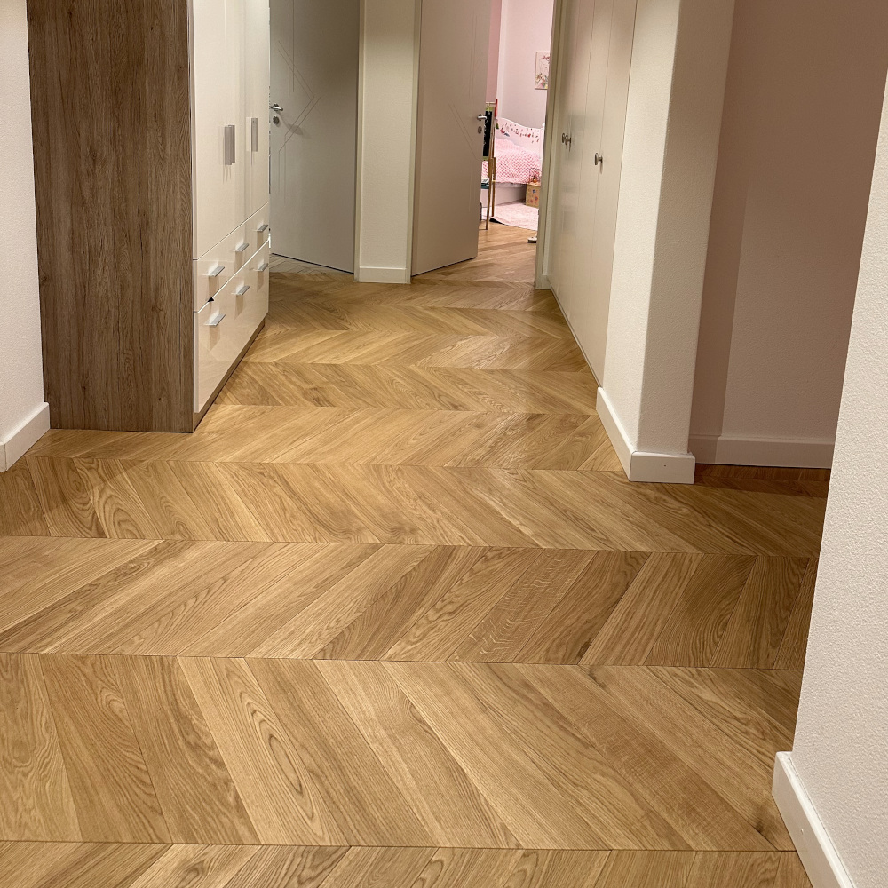 Franz. Fischgrät 60° Eiche Clear Premium Chevron, Französisches Fischgrätparkett