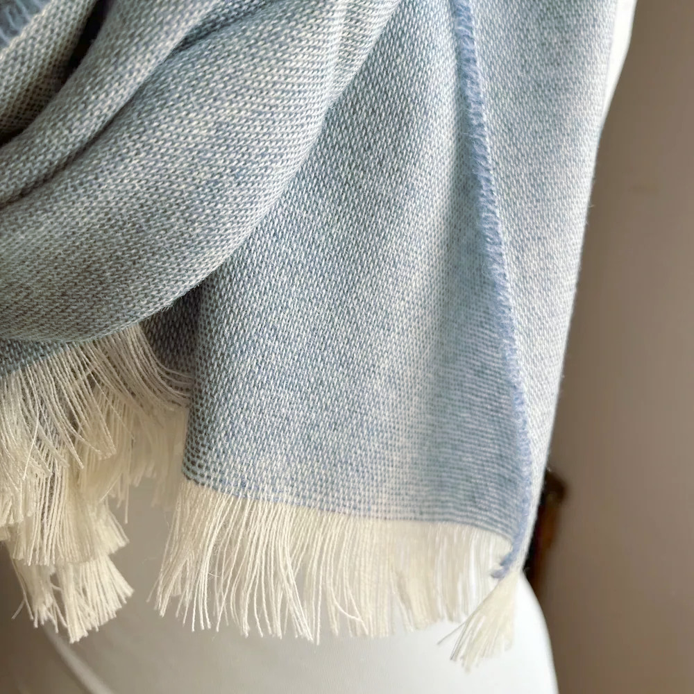 Leichter Schal Merino & Cashmere - Summer Breeze Sommerschal, hellblauer Schal, Kaschmir, Merinowolle