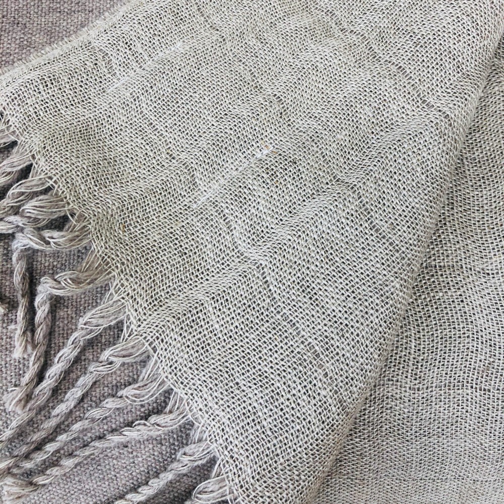 Decke aus 50 % Leinen und 50 % Wolle (Merino)