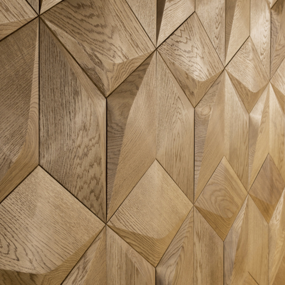 Wanddesign Exclusiv 3D Rhombus Minus Wandverkleidung Holz Exclusiv 3D