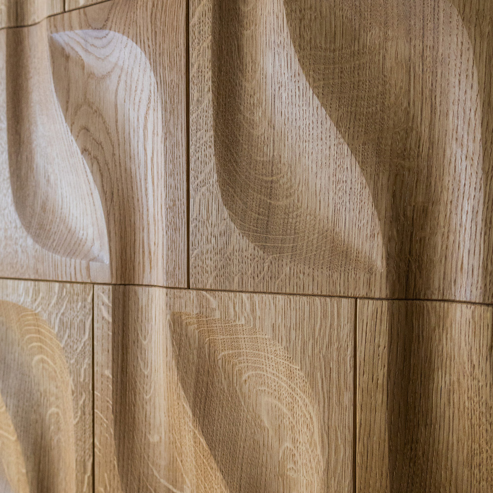 Wanddesign Exklusiv: Flow 3D, Eiche Natur Wandverkleidung Wall Panels Oak