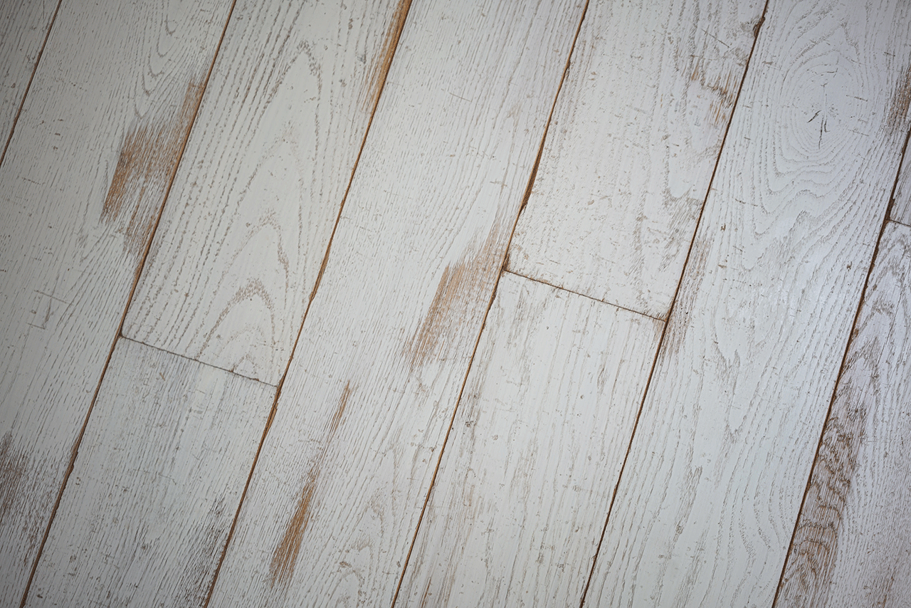 Vintage-Dielen Loft Weiß Weiße Vintage Dielen aus Eiche