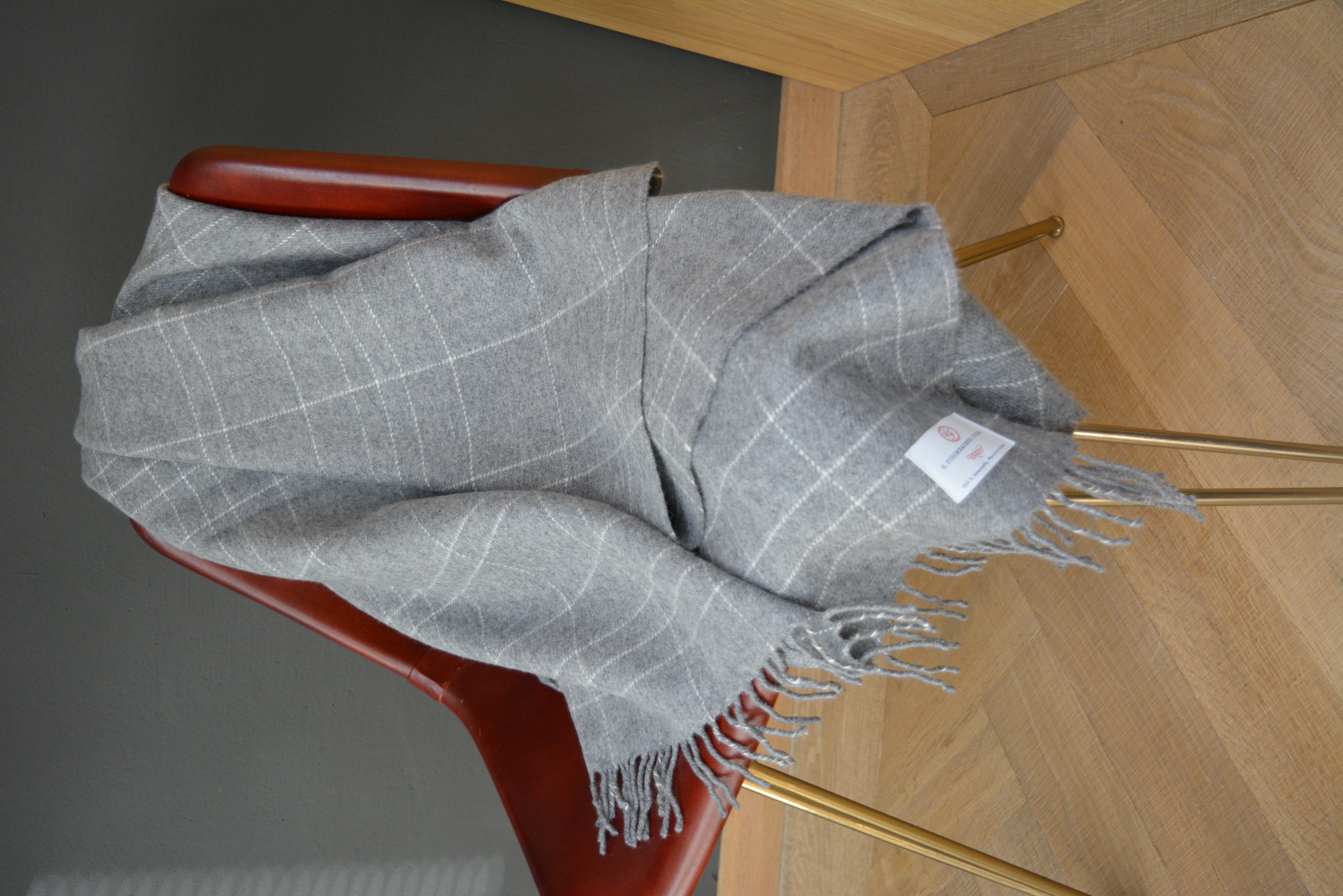 Plaid Schurwolle Cosy - Grey Grid