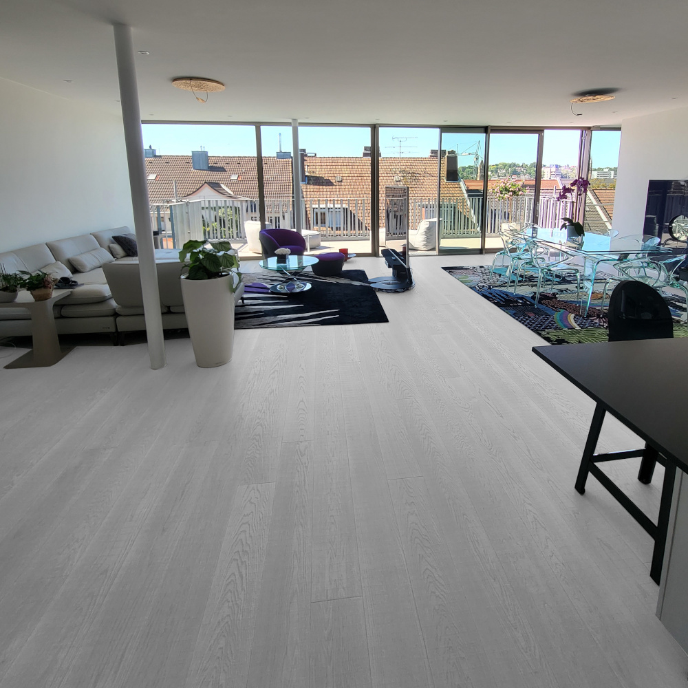 Dielen Eiche Intensive White - Sägerau Weiße Eichendielen