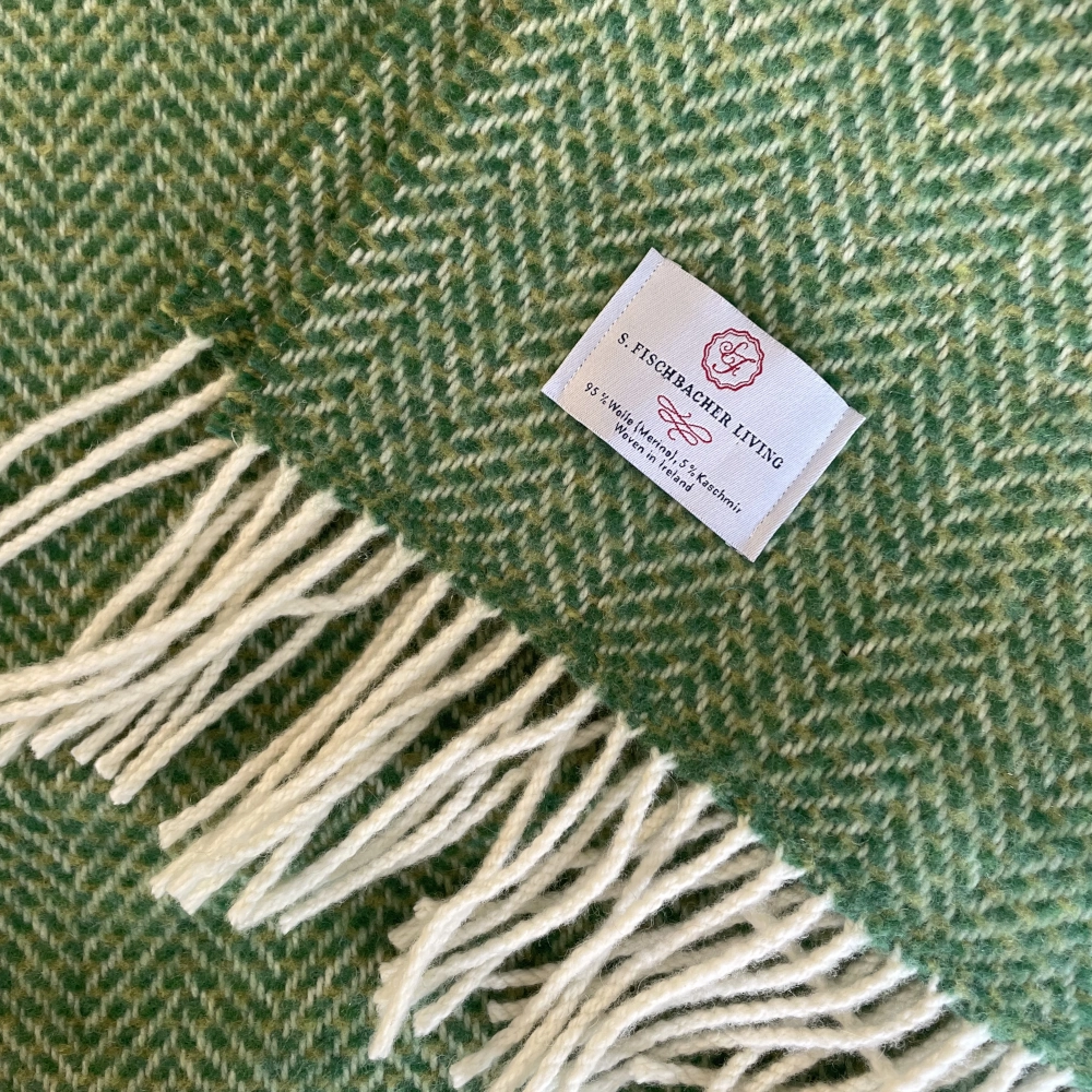 Weiche Wolldecke Merino mit Cashmere, Shamrock Plaid Cashmere Merino - Shamrock