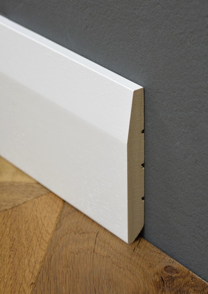Sockelleiste Milano weiß lackiert Profilleisten, Massivholzleisten