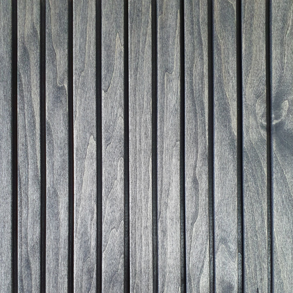Wandpaneel Massivholz Square 25, Farbton Charcoal Wandverkleidung Holz Schwarz
