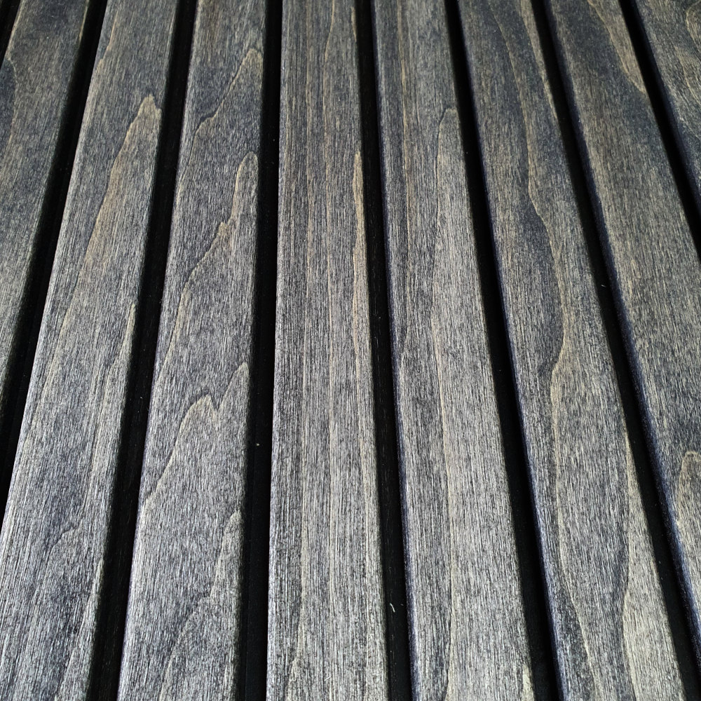 Wandpaneel Massivholz Square 25, Farbton Charcoal Wandverkleidung Holz Schwarz