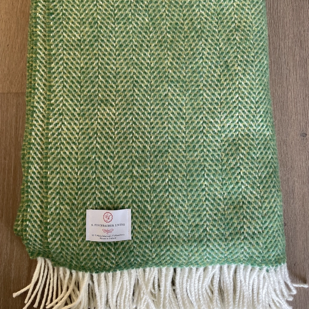 Weiche Wolldecke Merino mit Cashmere, Shamrock Plaid Cashmere Merino - Shamrock