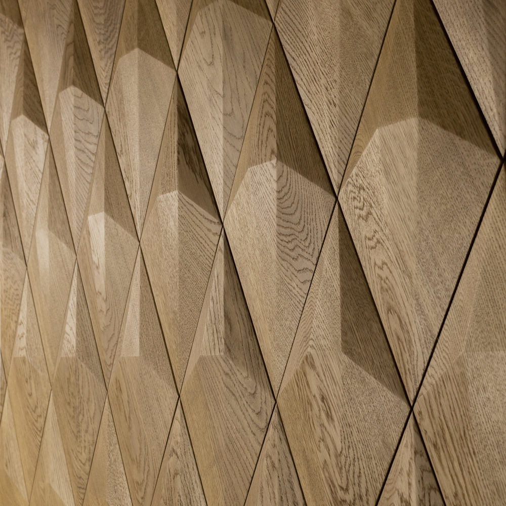 Wanddesign 3D Diamant, Eiche natur, geölt Wandverkleidung Holz Exclusiv 3D