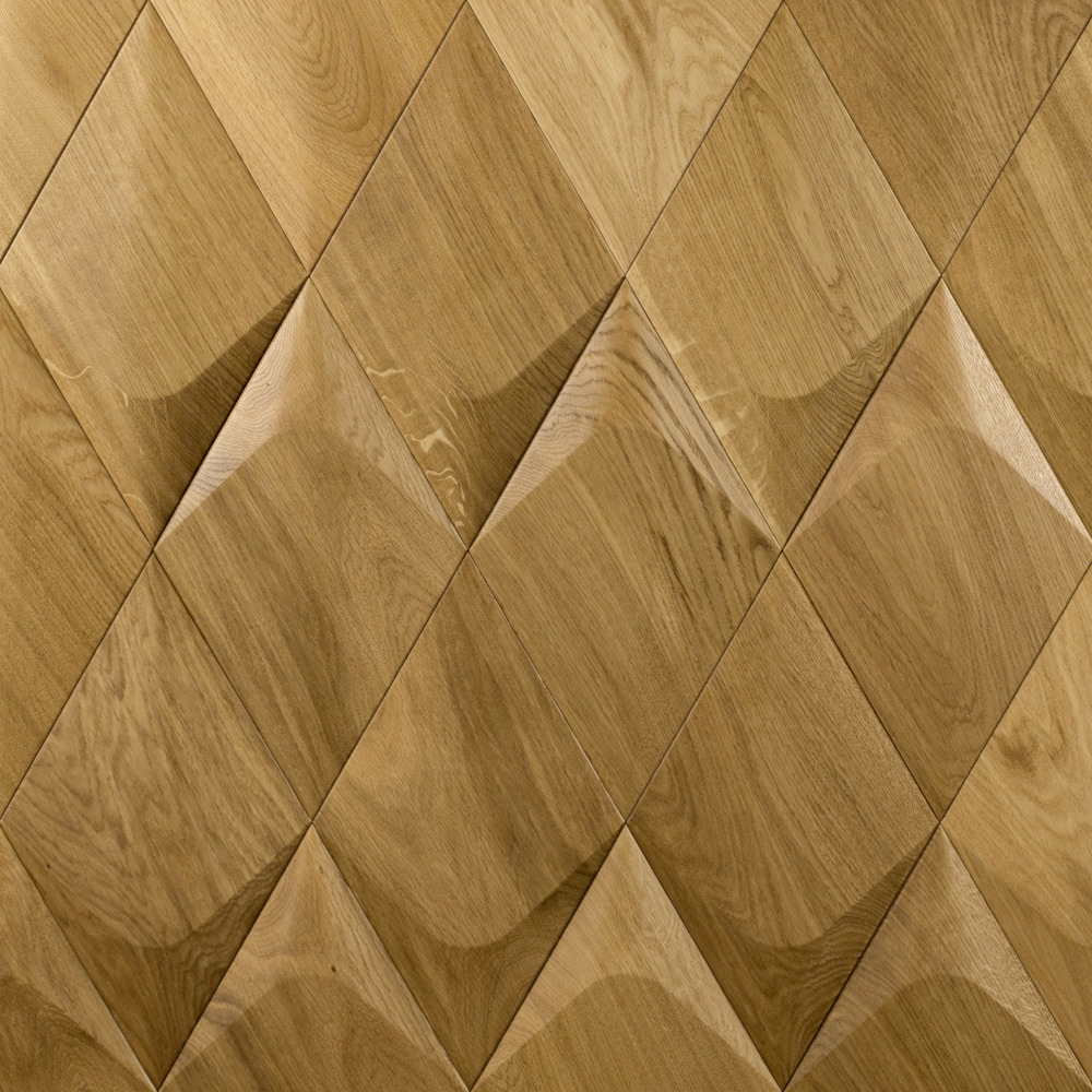 Wanddesign 3D Rhombus Plus, Eiche natur, geölt Wandverkleidung Echtholz