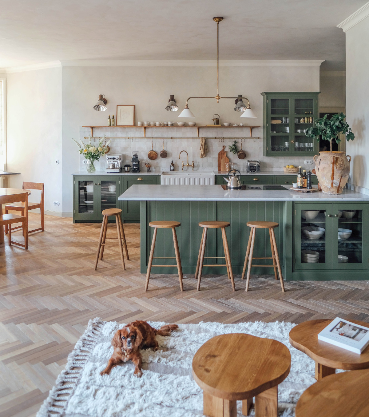 Fischgrät Eiche Smoky Horse - Greige, St. Oak Apartments Massivholz, Räuchereiche, Klassisches Fischgrät