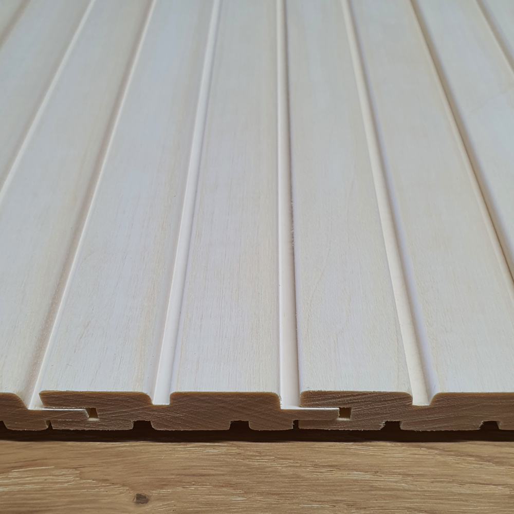 Wandpaneel Massivholz Square 25, Farbton Chalk Wandverkleidung Holz Weiß