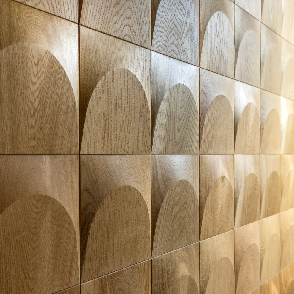 Wanddesign Exklusiv: Bogen 3D, Eiche Natur Wandverkleidung Oak