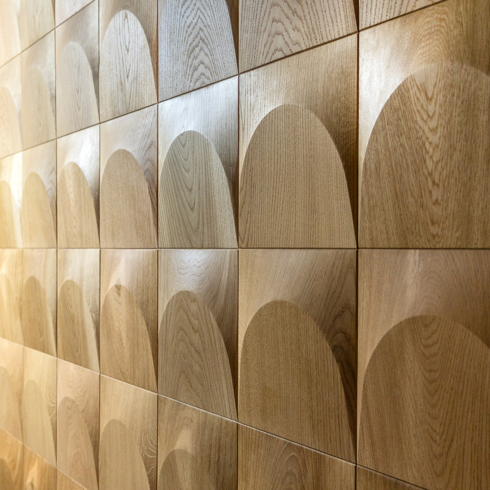 Wanddesign Exklusiv: Bogen 3D, Eiche Natur Wandverkleidung Oak