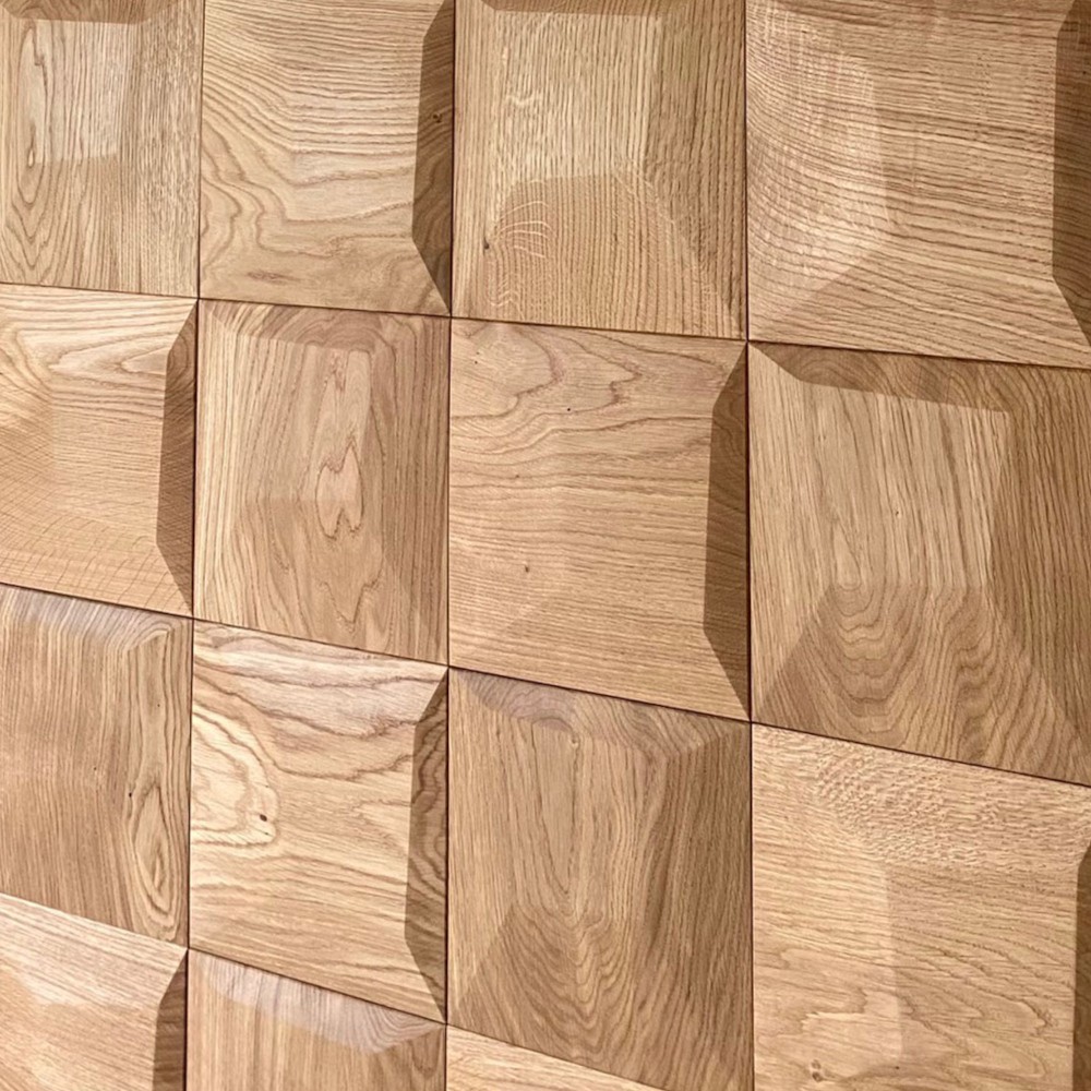 Wanddesign 3D Kissen Eiche natur, geölt Wandverkleidung Echtholz