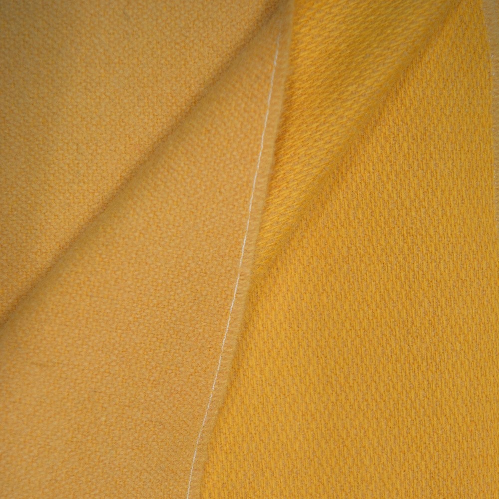 Plaid Lambswool Reversible - Yellow Sun Gelbe Irische Wolldecke Schurwolle zweifarbig