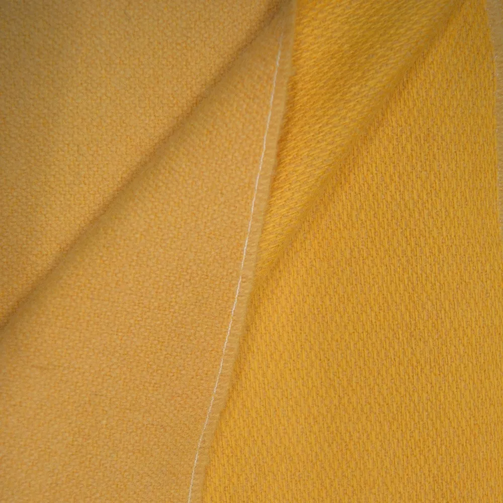 Gelbe Irische Wolldecke Schurwolle zweifarbig