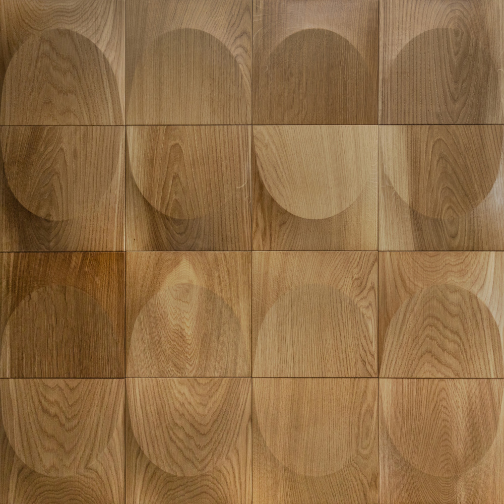 Wanddesign Exklusiv: Bogen 3D, Eiche Natur Bogen (3D) - Wand-Design Exklusiv, Eiche schwarzbraun, geölt